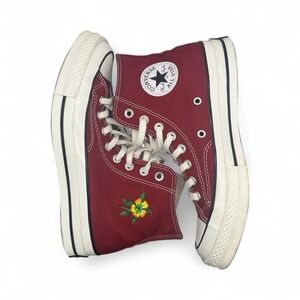 Converse Chuck Taylor All Star Women's Sneakers Size 8.5 Red White Flower - 756